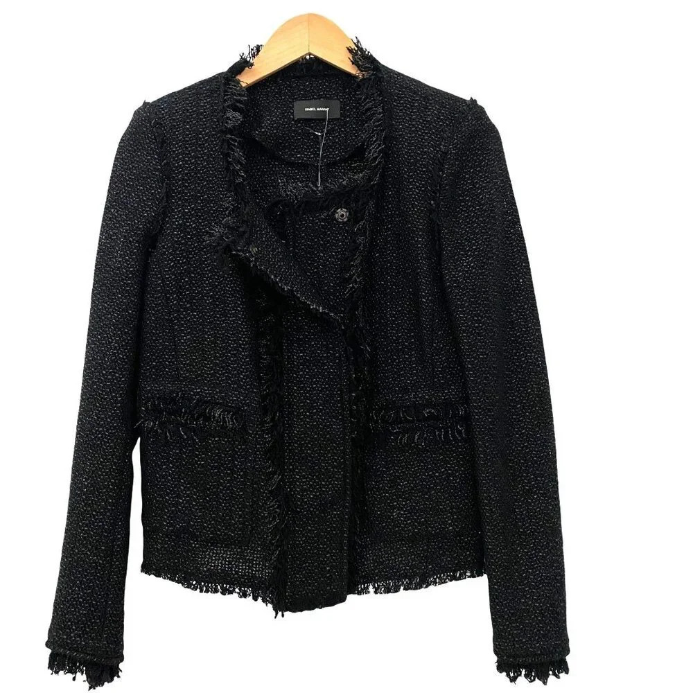 Isabel Marant Black Tweed Blazer Jacket Size M NWT